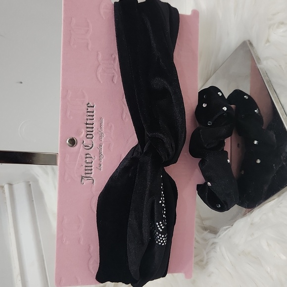 🔹️Juicy Couture🔹️ Black Headband and Scrunchie Set - Picture 1 of 3